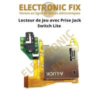 "ELECTRONICFIX Lecteur de cartouches de jeux + Prise Jack audio HDH-001 compatible avec Nintendo Switch Lite - Pièce de Rechange pour Réparation Console"