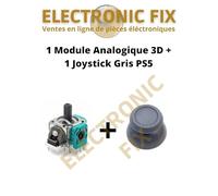 ELECTRONICFIX X1 Module 3D PS5 Stick Analogique + 1 Joystick Gris pour Manette compatible avec PlayStation 5