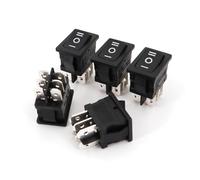 ElectronicSwitch 10Pcs 15x21mm RL3-10 6-Pin ON-OFF-ON 3-Position Latching DPDT Rocker Switch 10A/125VAC 6A/250VAC