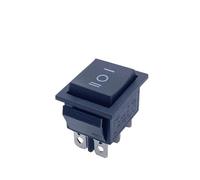 ElectronicSwitch 10pcs Rocker Switch 25 * 31 Six Pins Three Positions KCD2-203 16A Ship Type Boat Shaped Black 6 Pins ON-OFF-ON
