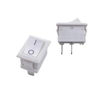 ElectronicSwitch 200pcs White 15 * 21mm Rocker Switch 2 Pins Two Positions KCD-101 Push Button Press Boat