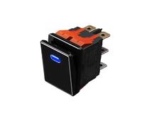 ElectronicSwitch 2822-3 Gear with Red/Green/Blue Light Waterproof KCD6 Rocker Aluminum Brushed Panel High-Gloss Edge Metal Boat Switch(B-(Black P) 2-Speed,110V)