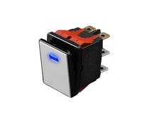 ElectronicSwitch 2822-3 Gear with Red/Green/Blue Light Waterproof KCD6 Rocker Aluminum Brushed Panel High-Gloss Edge Metal Boat Switch(B(Silver P) 2-Speed,3-8V)