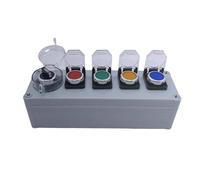 ElectronicSwitch 5P Knob Reset Push Button Rotary Switch Control Box With Cover Momentary Reset Start Stop NO NC