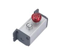 ElectronicSwitch Emergency Stop Switch Metal Push Button Box 45 x 45 mm Portable Mobile Switch Box Waterproof Aluminium Alloy Power Control Box 1/2/3/4 Hole with Ear-2Hole (19MM)