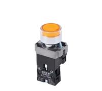 ElectronicSwitch XB2-BW33B1C BW3361C Illuminated Knob Switch 2 Gears 3 Normally Open Closed Mechanical Button Self-Lock LED Switch(Yellow,12V)