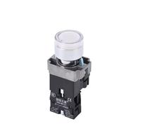 ElectronicSwitch XB2-BW33B1C BW3361C Illuminated Knob Switch 2 Gears 3 Normally Open Closed Mechanical Button Self-Lock LED Switch(White,12V)