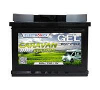 Electronicx Batterie de service GEL 12V 80Ah Édition Caravan - Deep Cycle 80 Ah pour camping-car, van, bateau, solaire, marine, loisirs, 242×175×190 mm, technologie GEL, chargée, sans entretien