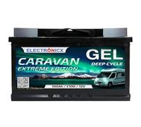 Electronicx CARAVAN EXTREME EDITION 100Ah / C100 / 12V Batterie GEL - 100 Ah - Batterie 12V Camping-car, Van, Bateau, Marine, Solaire - sans entretien & robuste - 278×175×190 mm