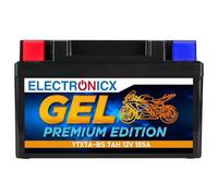 Electronicx, GEL, batterie moto YTX7A-BS 12V 7Ah 105A batterie de démarrage - sans entretien, scellée, compacte, étanche et résistante aux vibrations - Idéale pour scooter, quad, moto, ATV et jet-ski.