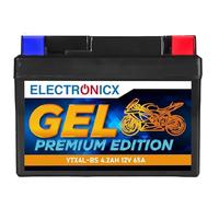 Electronicx GEL YTX4L-BS batterie moto 12V 4,2Ah 65A - batterie de démarrage au gel compacte, étanche, résistante aux vibrations - batterie haute performance pour scooter, moto et sport motorisé.