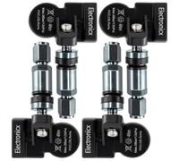 Electronicx Lot de 4 capteurs TPMS compatibles avec Audi R8 42 07.2009-06.2015 préprogrammés 433MHz TPMS capteur de pression des pneus valve métallique Gunmetal lot de 4 pour jantes en alliage