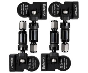Electronicx Lot de 4 capteurs TPMS compatibles avec MINI Hatchback 2014-2020 préprogrammés 433 MHz TPMS Capteur de pression des pneus Valve en métal Noir Lot de 4 pièces de rechange pour jantes en