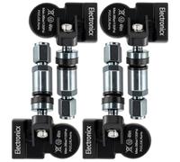 Electronicx Lot de 4 capteurs TPMS compatibles avec Zotye T600 2013-2021 préprogrammés 433MHz TPMS capteur de pression des pneus valve métallique Gunmetal lot de 4 pour jantes en alliage et en acier