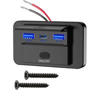 Electronique Pour Voiture, Prise Usb 12 V, Double 36 W Pd Type C & Qc3.0 Pour Montage Sur Panneau, Étanche, Adaptateur De Charge 12 V/24 V Rv Atv Truck Marine Golf Cart