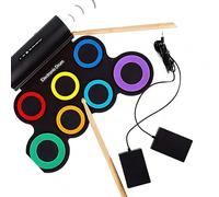 Électronique USB enroulable pour tous les niveaux de compétence, conception portable, connectivité sonore et surfaces faciles à nettoyer, résume le pad de batterie