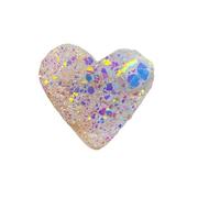 Electroplated Point Shiny Heart Shape Crystals Cluster Art Decor Angel Aura Clear Magic Quartz Jewelry Making Gifts (Size : 80-90g) Gemstone Stone
