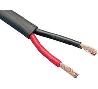 electrosmart Câble double en cuivre rouge et noir à 2 conducteurs pour voiture, bateau, 2 x 2 mm, paroi fine, toronné plat 12 V, 24 V, 25 A (30 m)