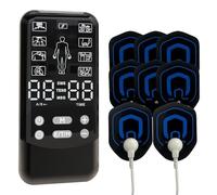 Electrostimulateur Musculaire, 3 en 1 TENS/EMS/Massage Appareil de Stimulation Électrique Avec 24 Modes 30 Intensités, Double Canaux 8 Électrodes Soulagement de la Douleur et Massage Relaxant