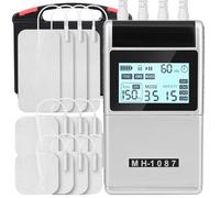 Electrostimulateur Musculaire 4 en 1, Unité TENS & EMS & Massage avec 12 Électrodes, Stimulateur Musculaire Rechargeable pour Soulagement de la Douleur et Thérapie Électrique - 48 Programmes, 4 Canaux