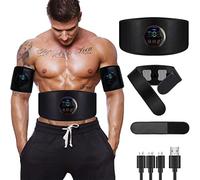 Electrostimulateur Musculaire, Ceinture Abdominale EMS Appareil Pas Besoin de Feuilles de Gel USB Charge Femme Homme Entraînement pour Abdomen/Bras/Jambes Ajout de Ceinture d'extension