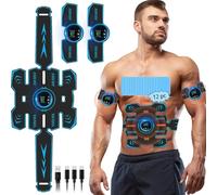 Electrostimulateur Musculaire, Femme Homme Entraînement Abdominal pour Abdomen/Bras/Jambes, 8 Modes 19 Niveaux, Ceinture Abdominale Electrostimulation