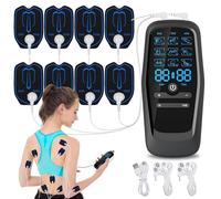 Electrostimulateur TENS/EMS/Mass, ADDLIVE Electrostimulateur Musculaire, Simulateur de Regles Douloureuses, Stimulateur Musculaire avec 8 Electrodes pour Electrostimulateur, 30 Intensités et 9 Modes