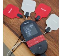 Beurer EM 59 Électrostimulateur musculaire TENS/EMS, 4-en-1 pour la thérapie de la douleur, la stimulation musculaire, le massage et la, Noir thermothérapie, avec 4 électrodes et batterie
