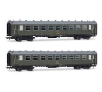 Electrotren HE4038 RENFE, Rame de 2 Voitures de 5000 kg, BB4 2e vec Soufflets Anciens, livrée Vert Olive, ép. IV
