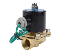 Électrovanne 1/2" PT AC 110 V en laiton à action directe 2 voies 2 positions pour eau, air et fluides à faible viscosité - normalement fermée, diaphragme plat, Pure Co