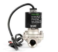 Électrovanne 1,3 cm - Électrovanne électrique 24 V DC en acier inoxydable normalement fermé, IP68