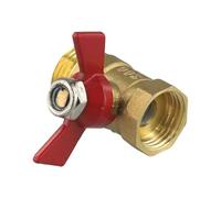 Électrovanne 1 robinet d'arrêt for tuyau d'arrosage 1/2", débit complet, connecteur papillon robuste en laiton à haut volume for un débit d'eau maximal Vanne