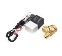 Électrovanne 2 voies normalement ouverte pour air, gaz, eau et vapeur - Filetage femelle G1/4", DC12 V, 4 W, corps en aluminium avec tube en laiton et bouchon en acier inoxydable (B)