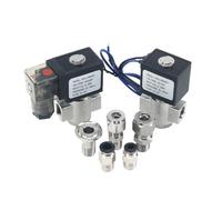 Électrovanne 2 voies VX2120-08-SS-NO 1/4" normalement ouverte, corps en acier inoxydable, avec joint en silicone, for huile, acide, AC220 V, DC12 V(TYPE1 with K25.4mm,AC220V)