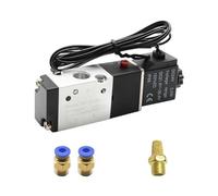 Électrovanne 3V110-06 1/8 ", vanne de contrôle d'air pneumatique à 3/2 voies, vanne magnétique à gaz électrique, corps en aluminium DC12V 24V AC110V 220V(3V110-06 Wire-PC6-01,DC12)