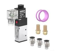 Electrovanne 4V210-08 2 positions 5 voies avec filtre 40 μm, valve à air DC 12 V pour systèmes pneumatiques, corps en alliage d'aluminium, 0-0,8 MPa Pres