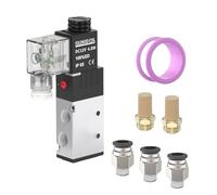 Électrovanne 4V210-08 DC 12 V 2 positions 5 voies avec filtre pour systèmes pneumatiques industriels Corps en alliage d'aluminium 0-0,8 MPa Plage de pression Réponse rapide 3 fois par seconde