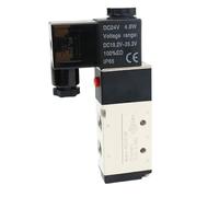 Électrovanne 4v210-08, vanne de commande pneumatique 5 voies 2 positions 1/4 ", à bobine 12v 24v 110v 220v(DC12V,With 2PCS 4MM joint)