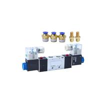 Électrovanne 4V220-08 à double tête, double commande, 5 voies, 2 positions, vanne directionnelle pneumatique de maintenance hors tension(4mm fittings,AC24V)