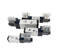 Électrovanne 4v220-08 Air 5 voies 2 positions 1/4 ", vanne de commande pneumatique à Double bobine DC12V 24V AC220V 110V(AC220)