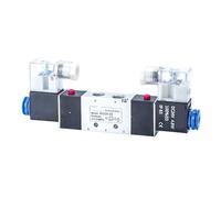 Électrovanne 4v220-08 Double Tête Double Commande 5 Voies 2 Positions Maintien Hors Tension Vanne Directionnelle Pneumatique(With 10mm fittings,DC12V)