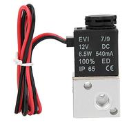 Électrovanne à action directe, 2 positions, 3 voies, corps en alliage d’aluminium, pour eau, air et, filetage G1/8", étanchéité IP65 avec joint NBR/VITON, usage industriel (DC12V)