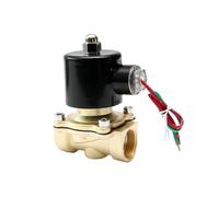 Électrovanne à action directe 2 voies, 1/8 "1/4" 1/2 "1" 2 pouces, eau 220V 12V 24V 110V en laiton normalement fermé for l'eau, le pétrole et le gaz(BSP-120VAC,1 Inch)