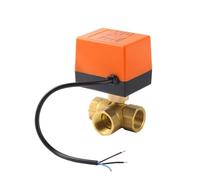 Électrovanne à bille en laiton DN15/20/25/32/40/50 DC 12V 24V AC220V, trois fils, deux commandes, 2 ou 3 voies(Dn40,12V-3 WAY)