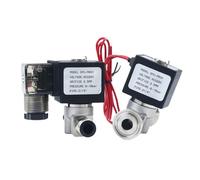 Électrovanne à eau à 2 voies en acier inoxydable SS304, 220V, 1/4 pouces, fermeture normale, avec joint FKM, DC 12/24V, 2.5mm, 10bar, for gaz, Air, huile, 1 pièce(TYPE1 With PC8mm,DC12V)