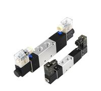 Électrovanne À Trois Positions Et Cinq Voies 4V130C/4V130P/ 4v130e-a /B06 DC24V AC220V DC12V Vanne Pneumatique À Étanchéité Moyenne(4V130E-06,DC24V)