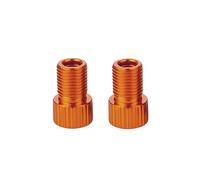 Électrovanne Adaptateur de valve de vélo en alliage d'aluminium, 2 pièces, convertisseur de buse d'air de pompe à vélo, accessoires de tube Vanne(Orange)