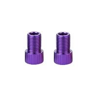 Électrovanne Adaptateur de valve de vélo en alliage d'aluminium, 2 pièces, convertisseur de buse d'air de pompe à vélo, accessoires de tube Vanne(PURPLE)