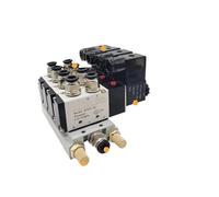 Électrovanne combinaison multi-voies 4V210-08 Stations de collecteur DC12V 24V AC220V avec raccords électrovannes 5 ports 2 positions(DC12V 4mm fittings,2 Stations)