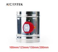Électrovanne d'amortisseur motorisé en acier inoxydable 201, AC 220V, 4/5/6/8 pouces, évent de conduit d'air 100/125/150/200mm